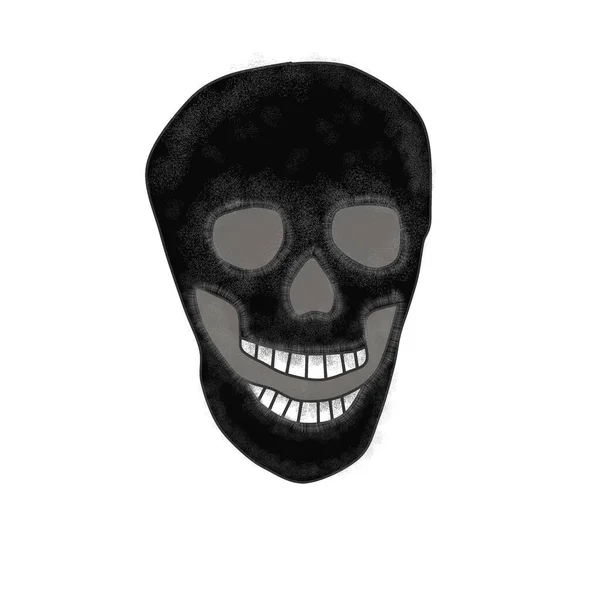 Totenkopf. Halloween. Ein Element für eine Grußkarte. Eine Einladungskarte. Design für die Dekoration. Eine Ferienparty. Eine Illustration für den Druck. — Stockfoto