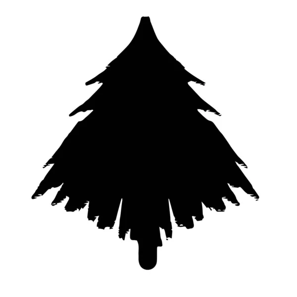 Kerstboom. Een sieraad voor decoratie. Een felicitatie-element. Een boom voor ontwerp. Vector illustratie. Een feestelijke tekening. — Stockvector