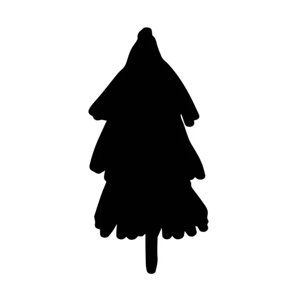 Árvore de Natal. Um ornamento para a decoração. Um elemento de parabéns. Uma árvore para o design. Ilustração vetorial. Um desenho festivo. — Vetor de Stock