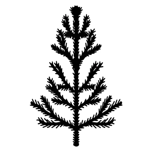 Рождественская елка Украшение для украшения. Элемент для поздравлений. Дерево для дизайна. Векторная иллюстрация. Праздничный рисунок. — стоковый вектор