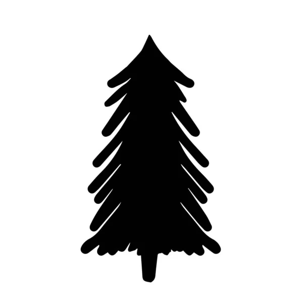 Kerstboom. Een sieraad voor decoratie. Een felicitatie-element. Een boom voor ontwerp. Vector illustratie. Een feestelijke tekening. — Stockvector