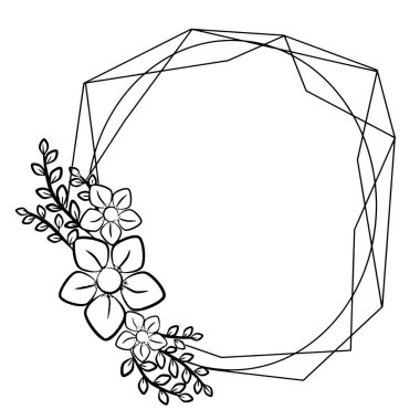 Vektör çiçek çerçevesi. Süs için. Tebrik için bir unsur. Baskı için resim. Şenlikli çizim.