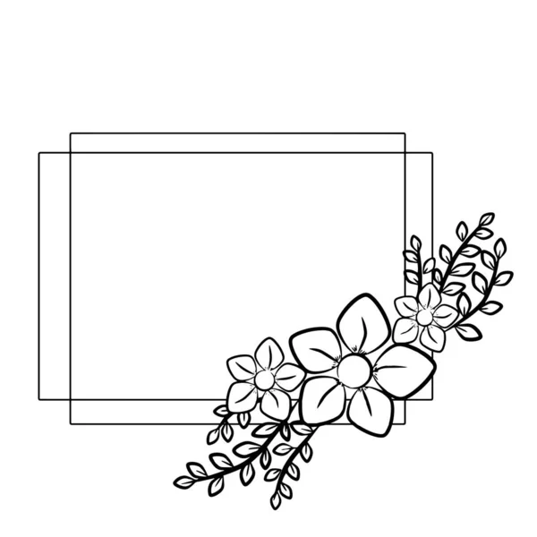Vector bloem frame. Ornament voor decoratie. Een felicitatie-element. Illustratie voor het afdrukken. Feestelijke tekening. — Stockvector