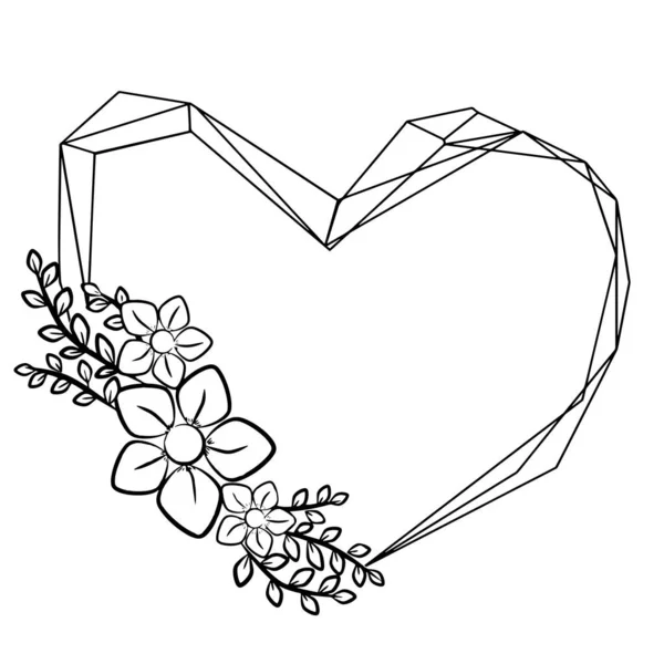 Cadre de fleurs vectorielles. Ornement pour la décoration. Un élément de félicitations. Illustration pour l'impression. Dessin de fête. — Image vectorielle