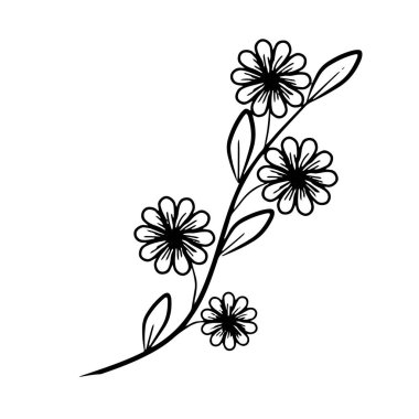 Vektör çiçek bileşimi. Süs için. Tebrik için bir unsur. Baskı için resim. Şenlikli çizim.