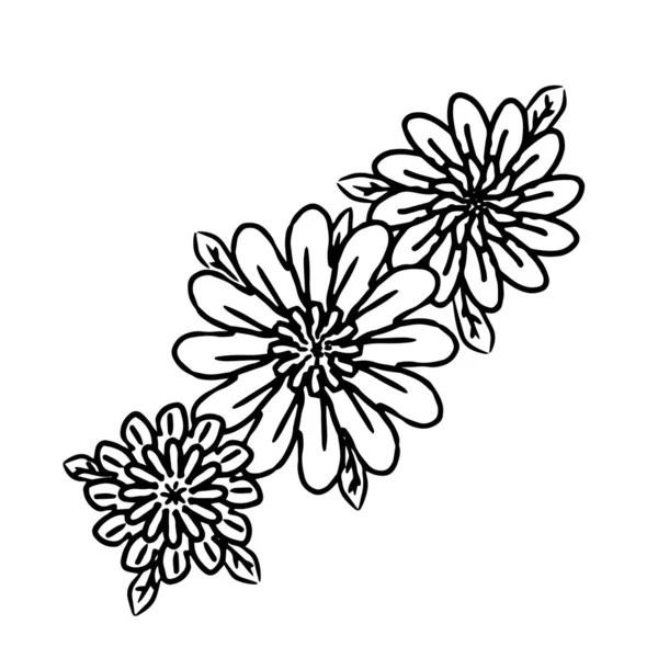 Vectorbloemsamenstelling. Ornament voor decoratie. Een felicitatie-element. Illustratie voor het afdrukken. Feestelijke tekening. — Stockvector