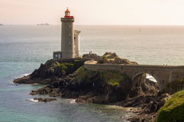 Brittany, Fransa 'da Brest yakınlarındaki Petit minou deniz feneri