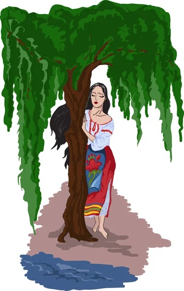 Ağacın altında Ukraynalı kız