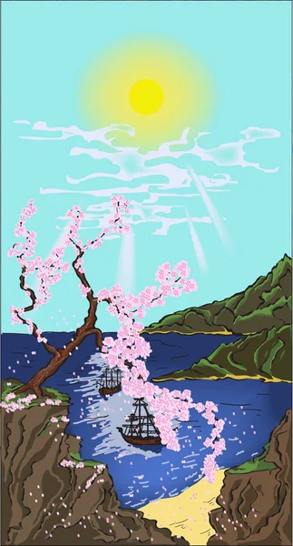 Japonya ağacında çiçeği