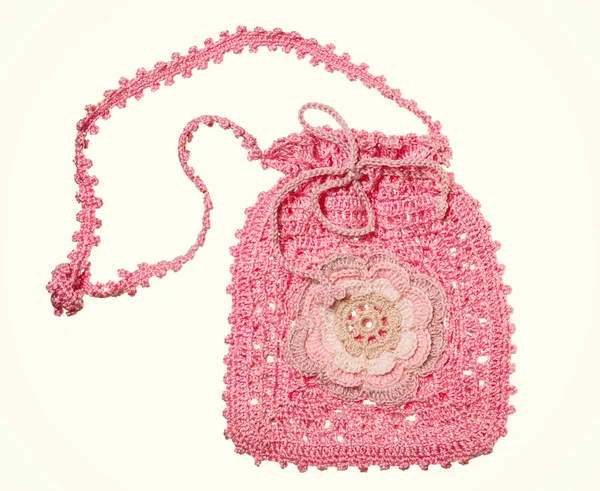 Gebreide handmade Gift Bag — Stockfoto