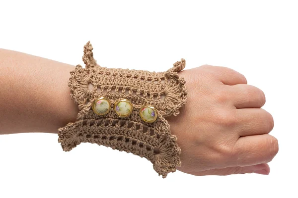 Gebreide handgemaakte armband — Stockfoto