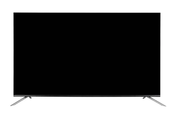 带白色背景的空白屏幕的4K电视机 现代电视机 有一个地方可以插入图片 现代视频窗格 — 图库照片