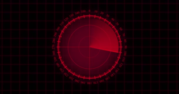 Animation Interface Radar Hud Rouge Avec Des Cibles Élément Hud — Video