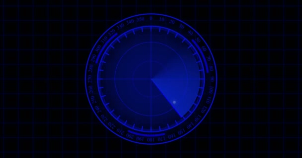 Анімація Синього Радара Цілями Футуристичний Елемент Футуристичний Навігаційний Монітор Hud — стокове відео