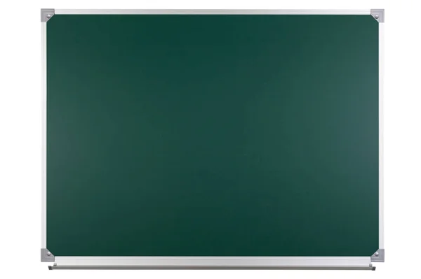 绿色粉笔学校董事会 白色背景隔离的空黑板 — 图库照片