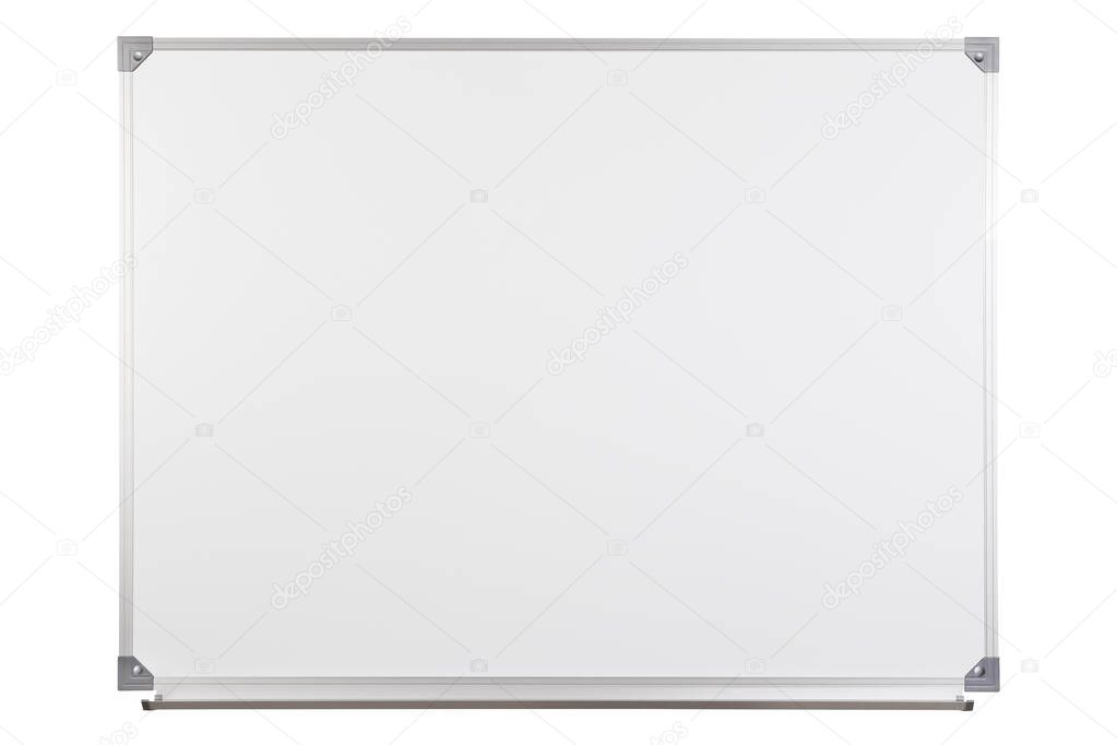 White blank marker board isolated on white background.