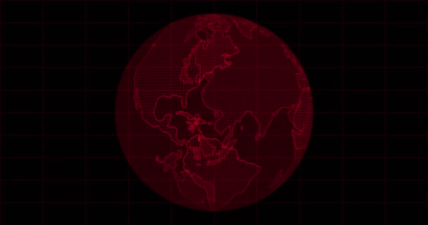 Περιστρεφόμενος Κόκκινος Πλανήτης Hud Ψηφιακή Σφαίρα Κινούμενα Σχέδια Του Πλανήτη — Αρχείο Βίντεο