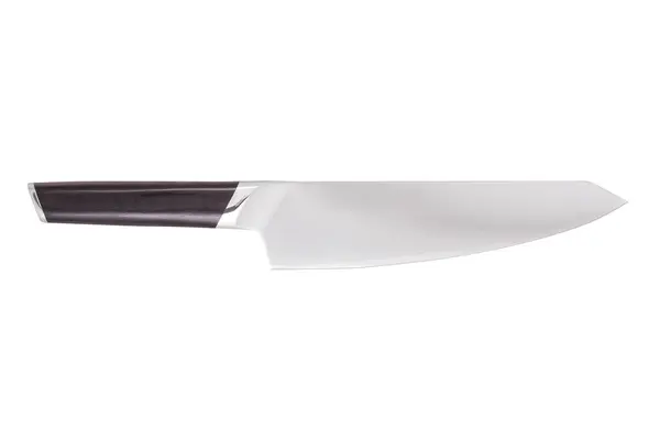 白を基調とした木製の柄のカービングナイフ 調理された肉をスライスに彫るためのキッチンナイフ — ストック写真