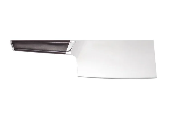 不锈钢屠刀 白色背景隔离 切肉刀 — 图库照片