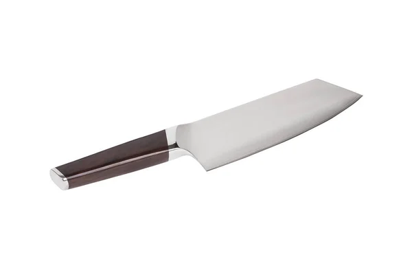 Cuchillo Cocina Acero Inoxidable Para Picar Carne Cuchillo Carnicero Aislado —  Fotos de Stock