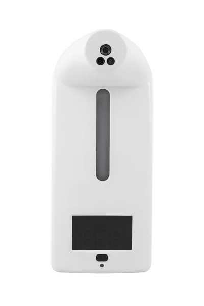 Автоматический Дозатор Спирта Датчиком Температуры Экраном Белом Фоне — стоковое фото