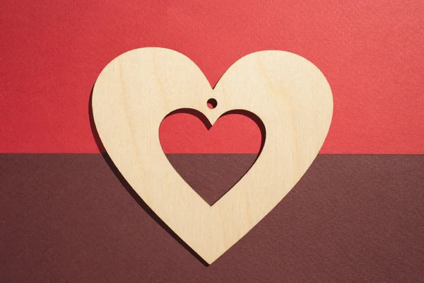 Dřevěné srdce na pozadí — Stock fotografie