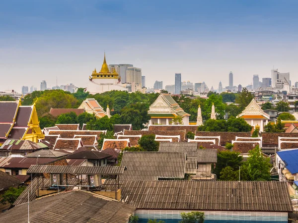 Bangkok şehir Wat Saket Tapınak, Tayland ile havadan görünümü