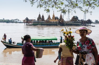 Thanlyin, Myanmar - February 20, 2014: Yele Paya clipart