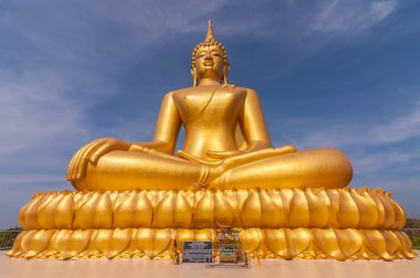 Big beautiful gold Buddha in Wat PhaThep Nimit clipart
