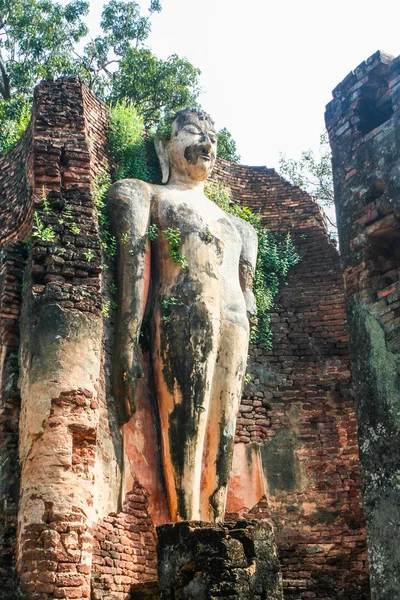 Buddha står i Kamphaeng Phet Historical Park, Thailand – stockfoto