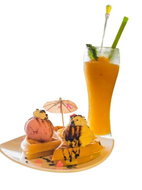 Mango suyu ve gözleme toppong dondurma (ile kırpma Pa ile