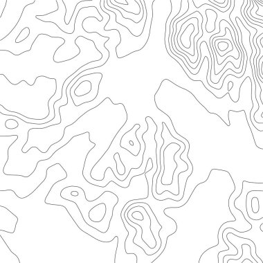 Soyut Topografik Contour Harita Şablonu. Siyah dairelerin ve beyaz arkaplandaki çizgilerin soyut bileşimi. EPS10 Vektör illüstrasyonu