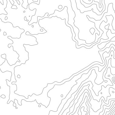 Soyut Topografik Contour Harita Şablonu. Siyah dairelerin ve beyaz arkaplandaki çizgilerin soyut bileşimi. EPS10 Vektör illüstrasyonu