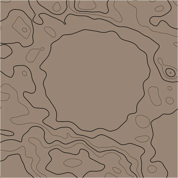 Kahverengi arka planda ince ve kalın siyah çizgiler. Soyut Topografik Contour Harita Şablonu. EPS10 Vektör illüstrasyonu