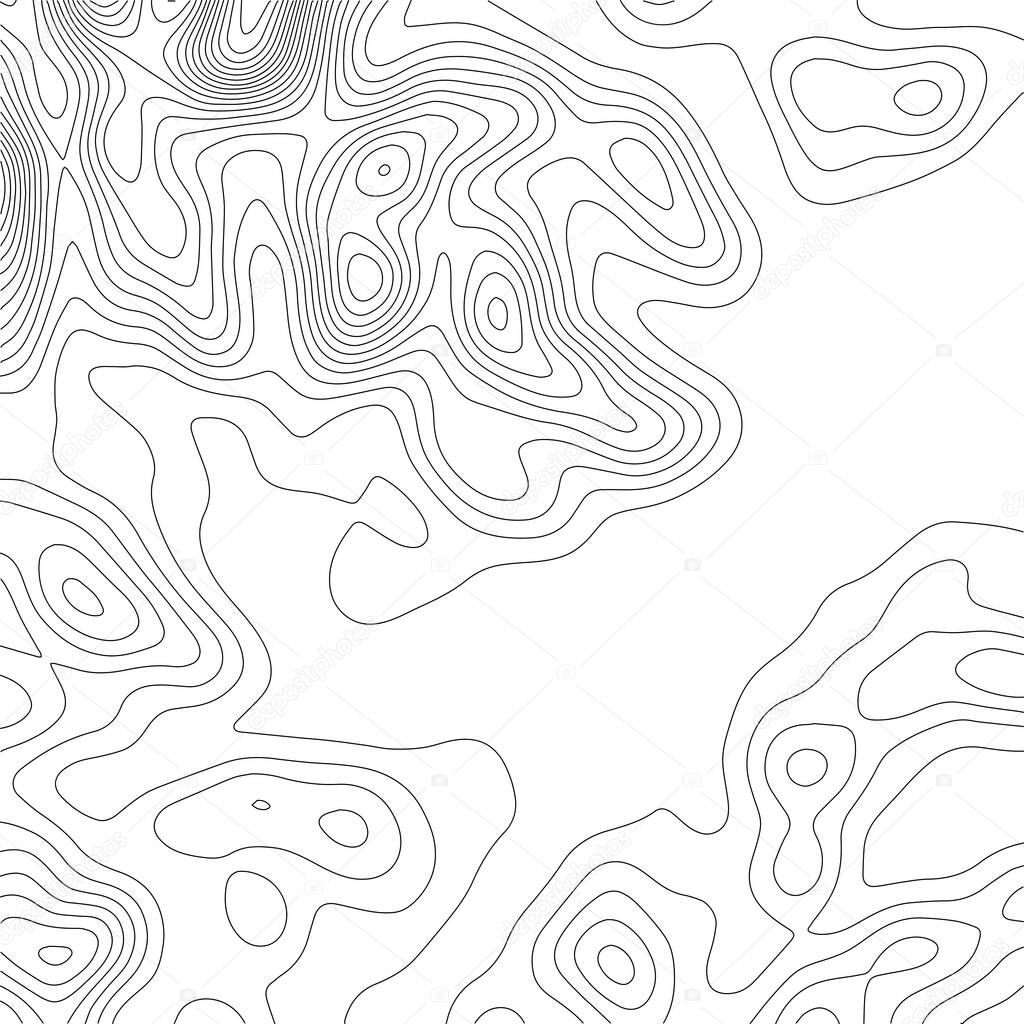 Abstract Topographic Contour Map Template. Abstract composition of black circles and lines on a white background. EPS10 Vector illustration