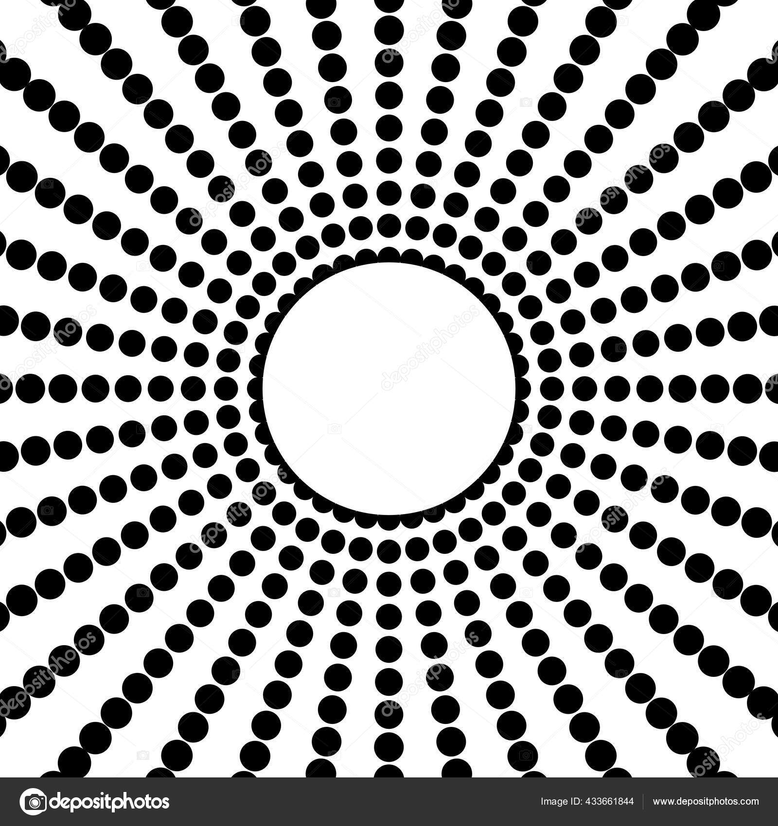 Halftone Sphere Points Black Dots Different Sizes White Background