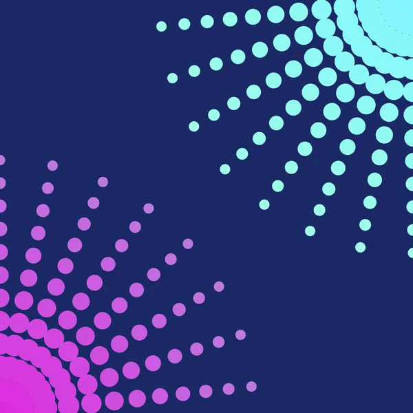 Noktalardan oluşan yarım tonlu bir küre. Mavi arkaplanda geometrik renk deseni. Vektör illüstrasyonu