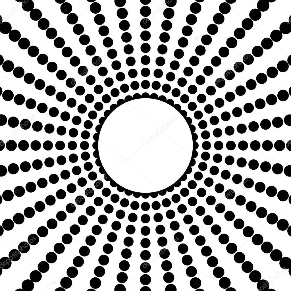 Halftone sphere of points. Black dots of different sizes on a white background. Abstract halftone. EPS10 Vector