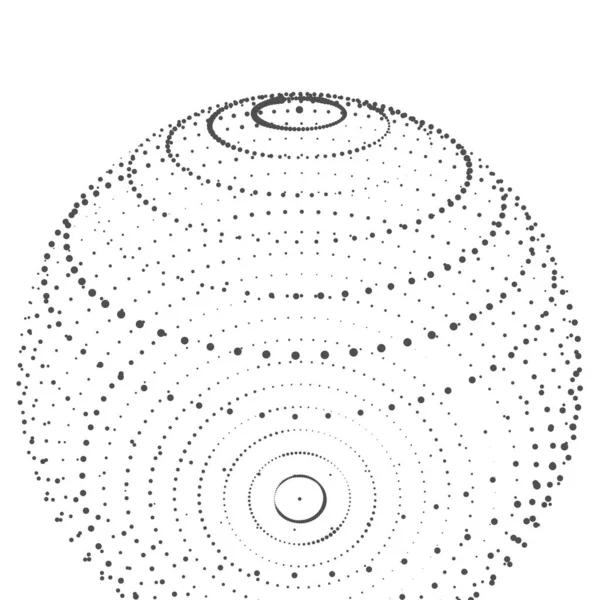 Sphère Noire Avec Texture Pointillée Sur Fond Blanc Élément Design — Image vectorielle