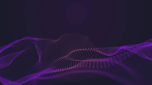 Arka planda büyük veri görselleştirme fütüristik teknoloji. Soyut müzik arka planı. Güzel hareket eden noktalar, parlayan parlayan parçacıkların dokusu. Fraktal elementin fütüristik bir şekilde parıldaması. Dijital manzaralı soyut arkaplan