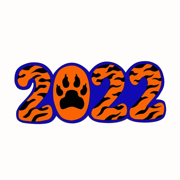 Tigre Rayas 2022 Ilustración Dibujo Piel Del Tigre Del Año —  Fotos de Stock