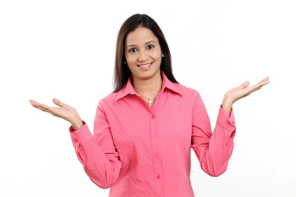 Excited young business woman — Stock Photo, Image