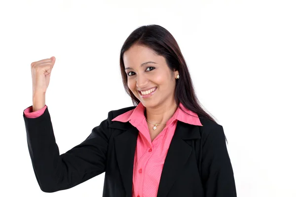 Excited young business woman — Stock Photo, Image