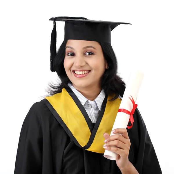 Feliz joven estudiante sosteniendo diploma —  Fotos de Stock