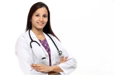 Kendine güvenen Hintli kadın doktor