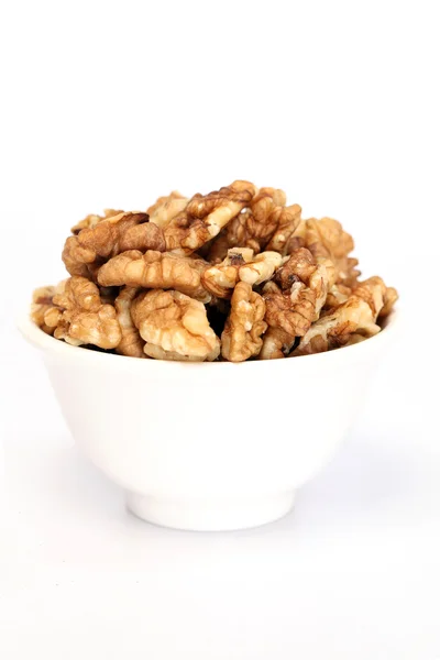 Cuenco de nueces en blanco — Foto de Stock