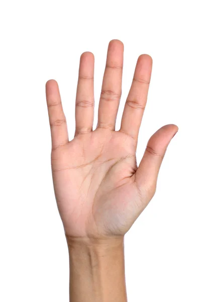 Γυναίκα χέρι ενάντια στο λευκό — Φωτογραφία Αρχείου