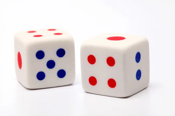 White dices on white background — Stock Photo, Image