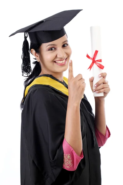 Sukces młodych absolwentów Kobieta — Zdjęcie stockowe