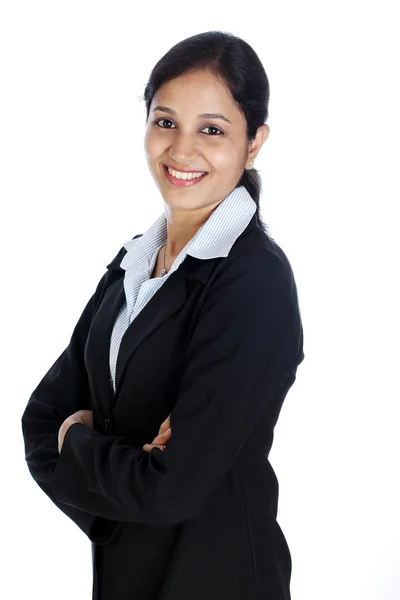 Arms crossed young business woman — Stock Photo, Image